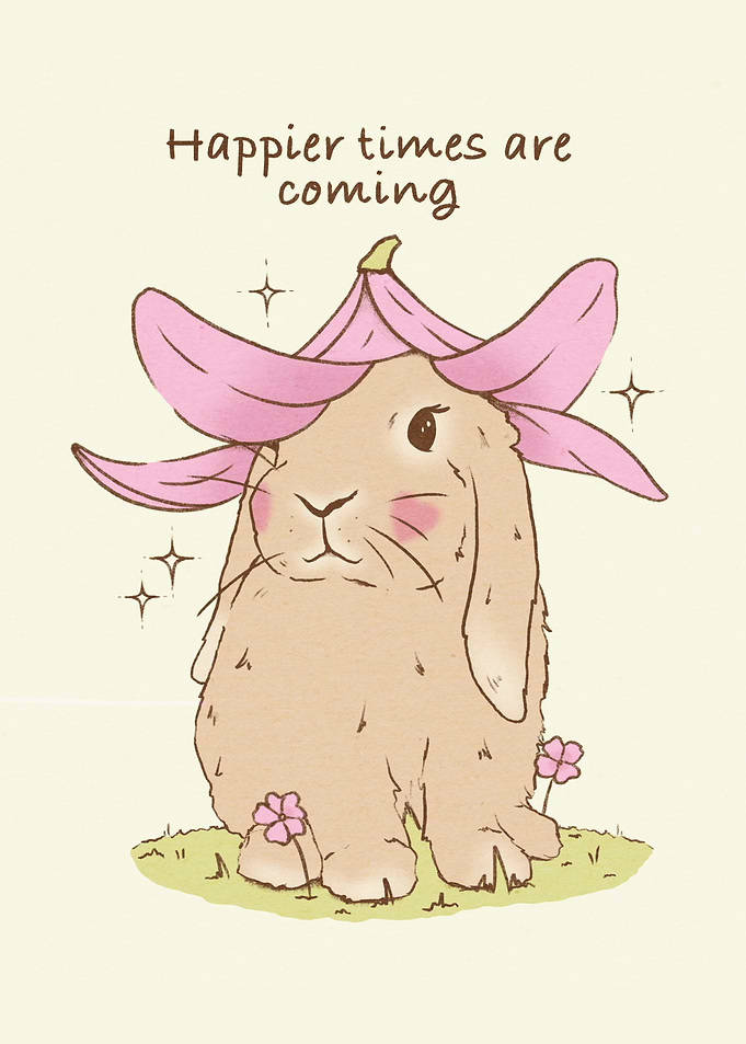Cute Bunny with Flower Hat