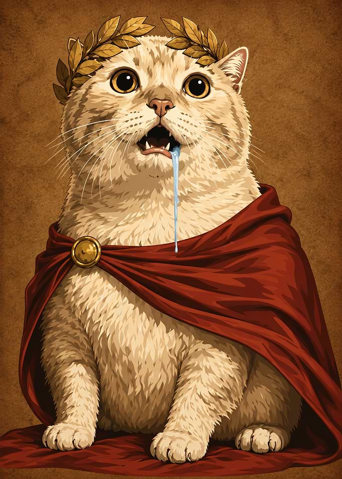 Cat Emperor in Roman Attire