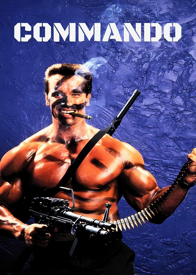 Commando Movie Poster Featuring Arnold Schwarzenegger