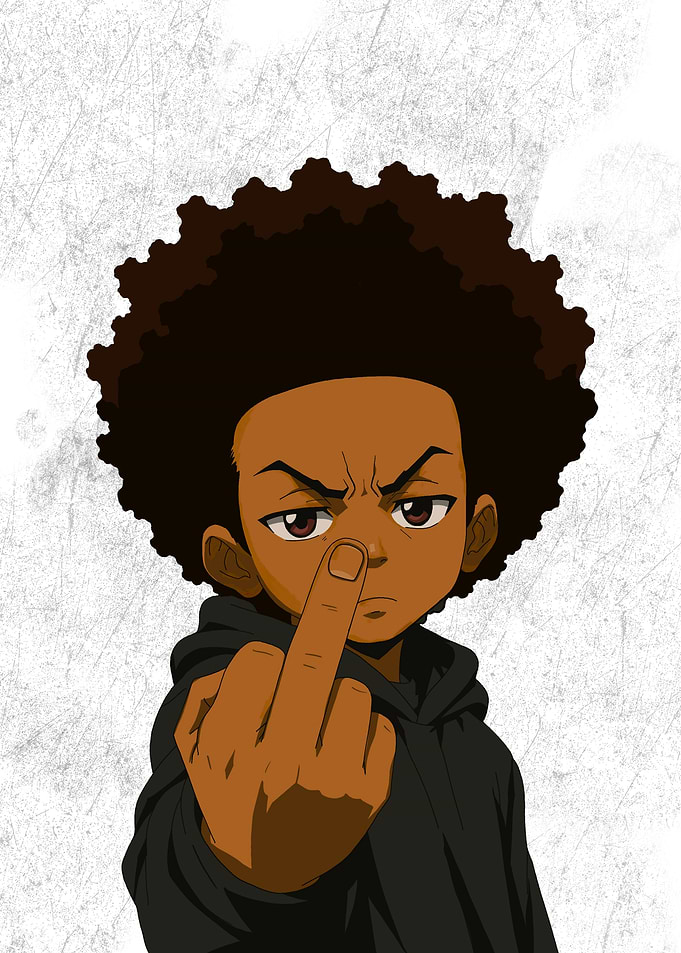 Huey Freeman Middle Finger Illustration