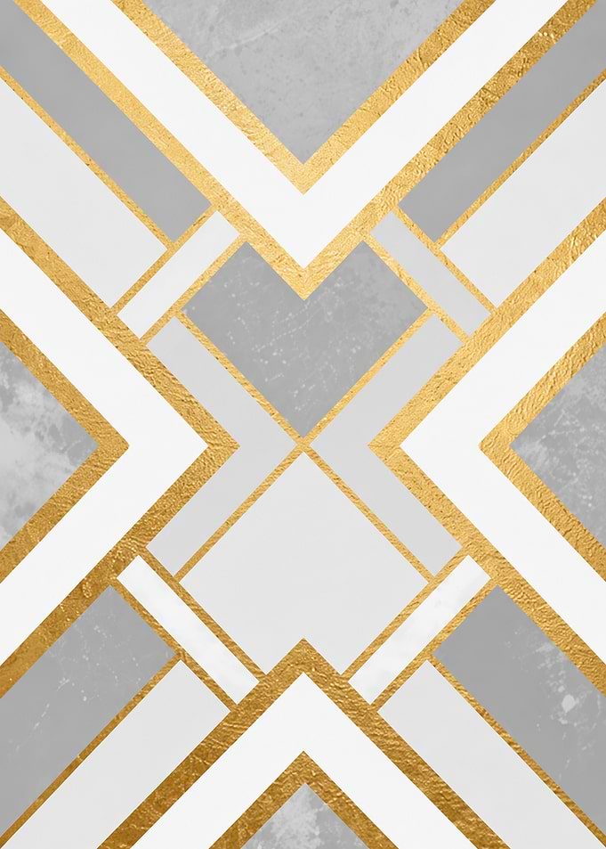 Geometric Gold and Marble Pattern
