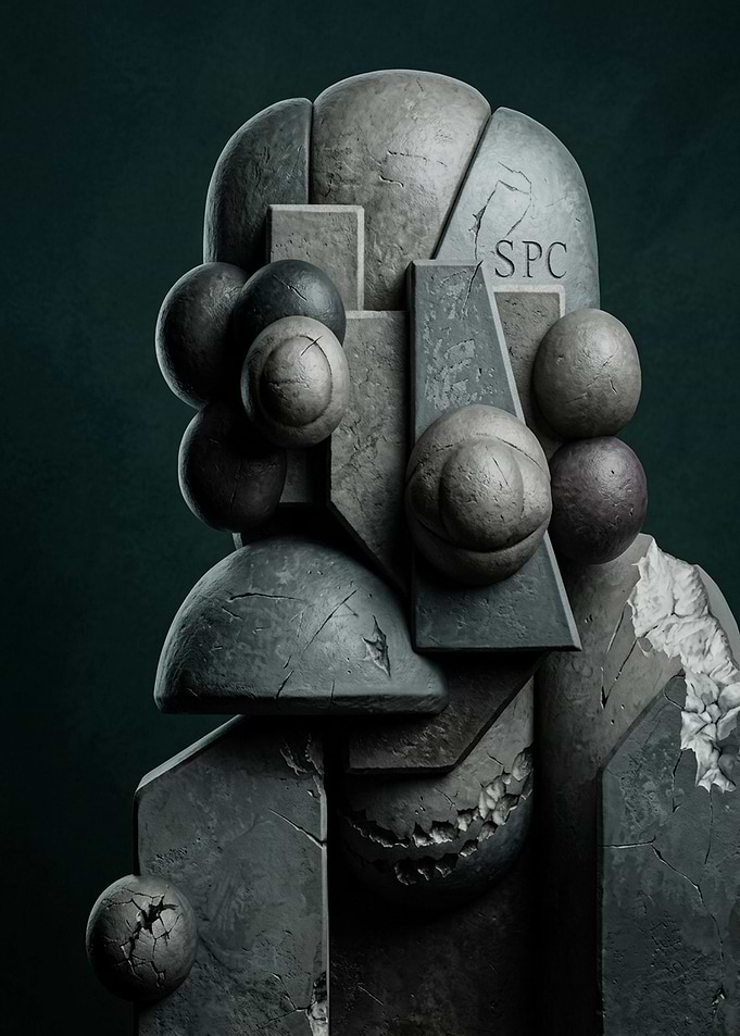 Abstract Stone Geometric Sculpture