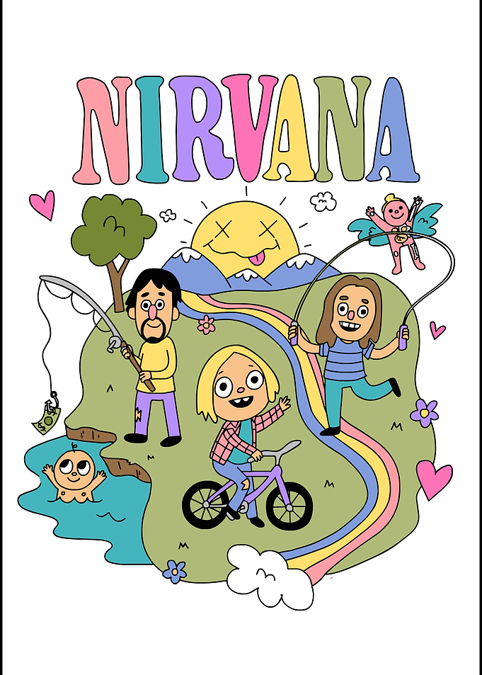 Nirvana Cartoon Style Fan Art