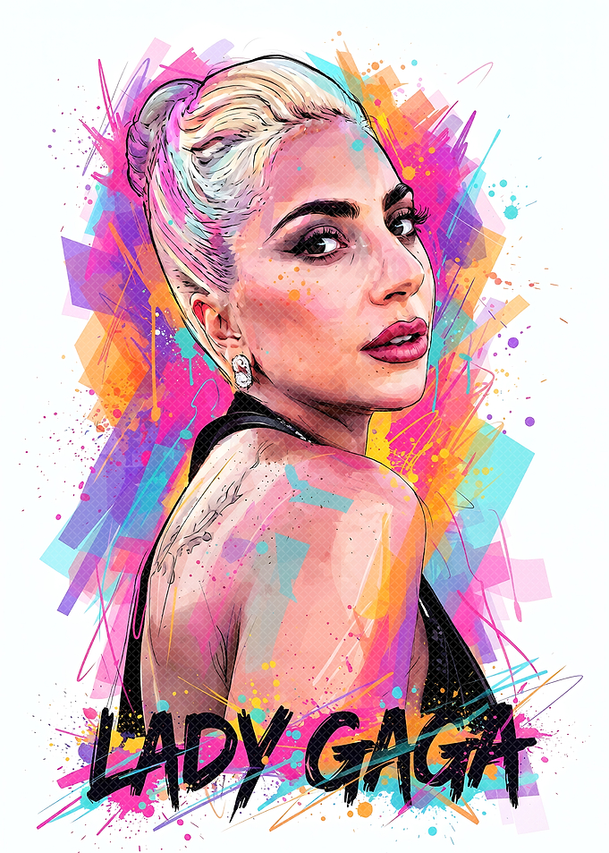 Lady Gaga Vibrant Pop Art Portrait