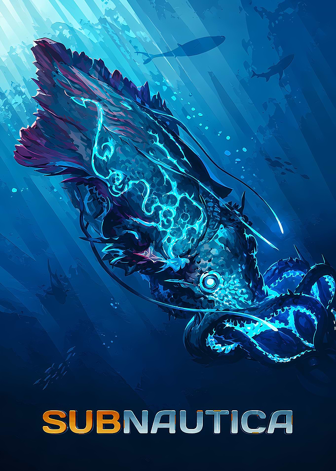 Subnautica Squid Creature Poster