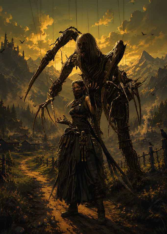 Dark Fantasy Puppeteer and Marionette