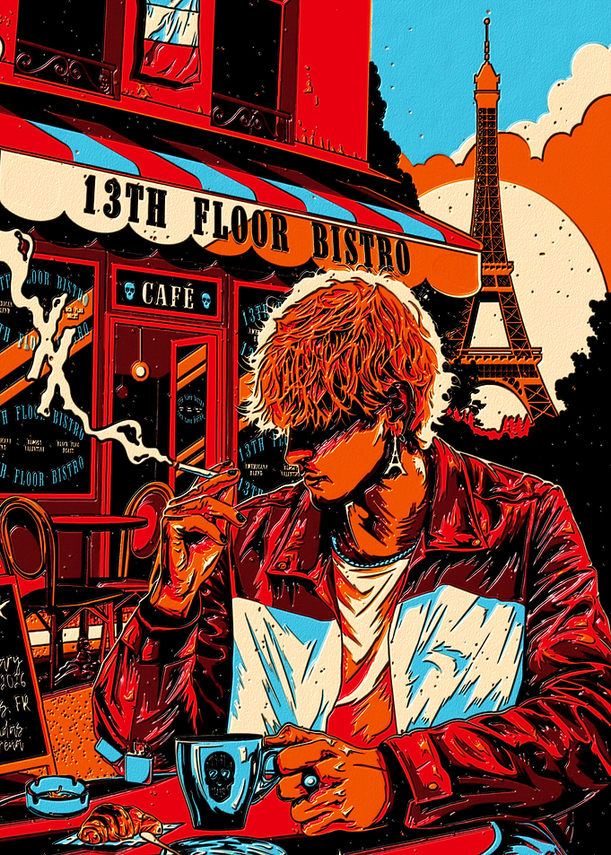 Anime Style Paris Cafe Scene