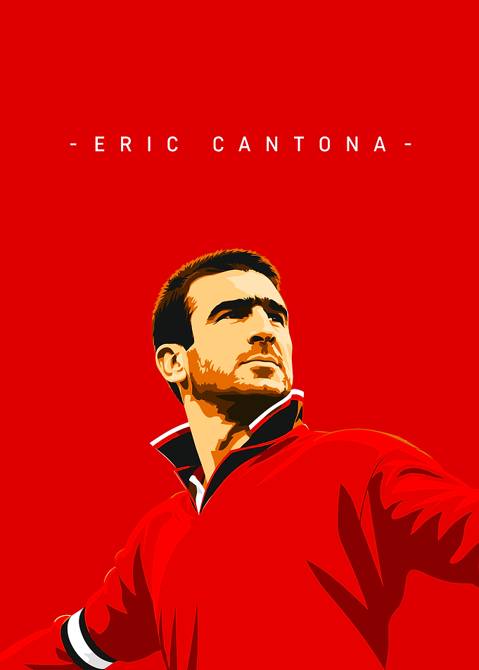 Eric Cantona Minimalist Portrait Poster