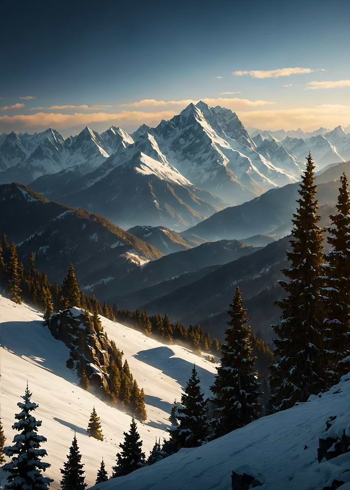 Snow Winter Mountain Range Landscape