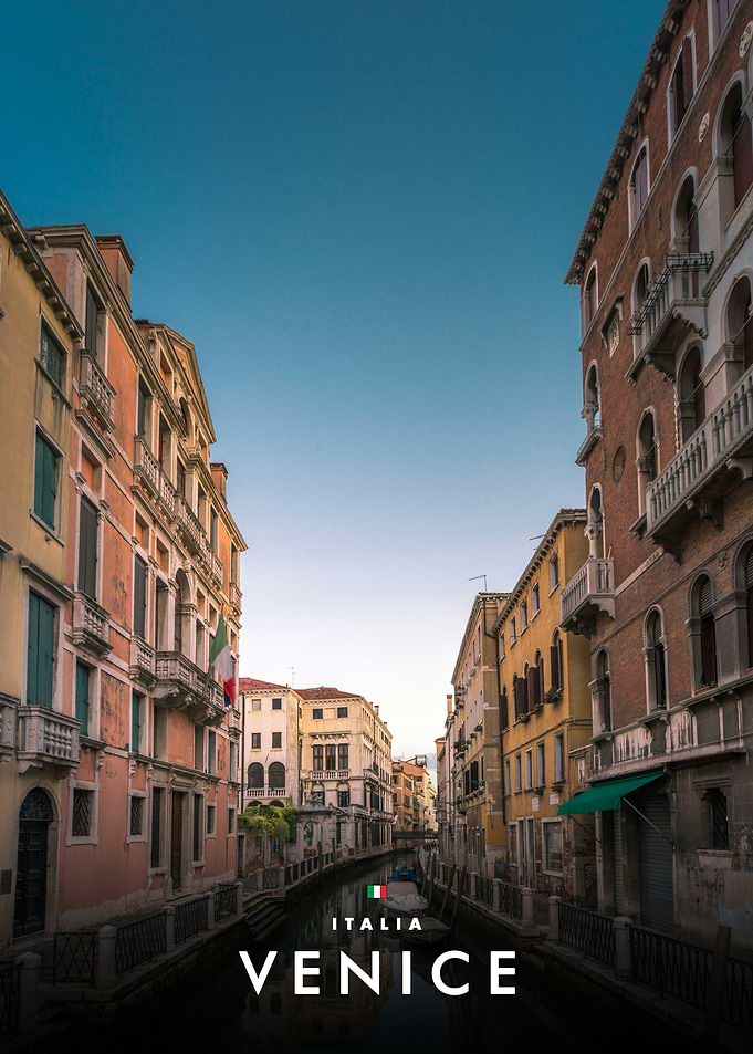 Venice Canal Sunset Travel Poster