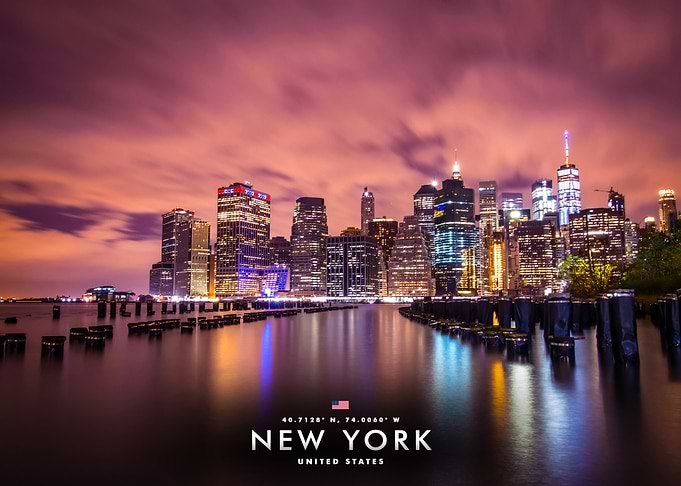 New York City Skyline at Sunset