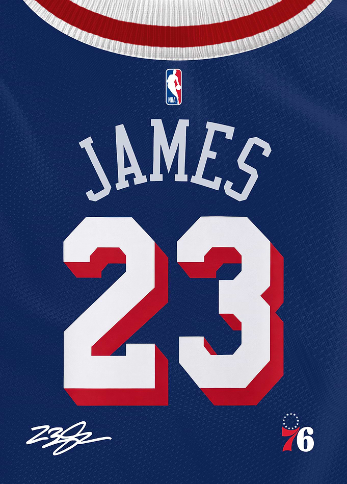 76ers Signature Jersey- Lebron James