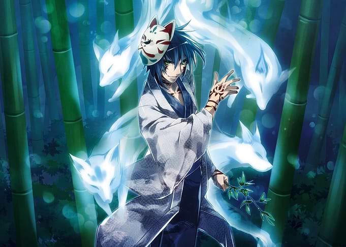 Anime Boy with Kitsune Spirits