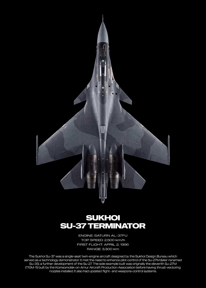 Sukhoi Su-37 Terminator Technical Poster
