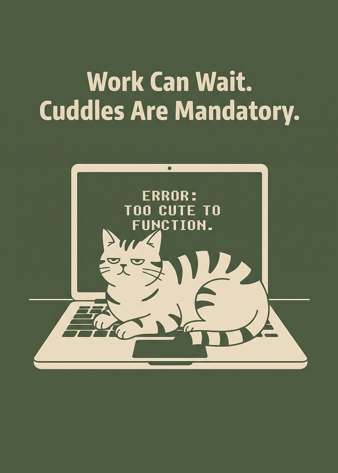 Too Cute to Function Cat Poster