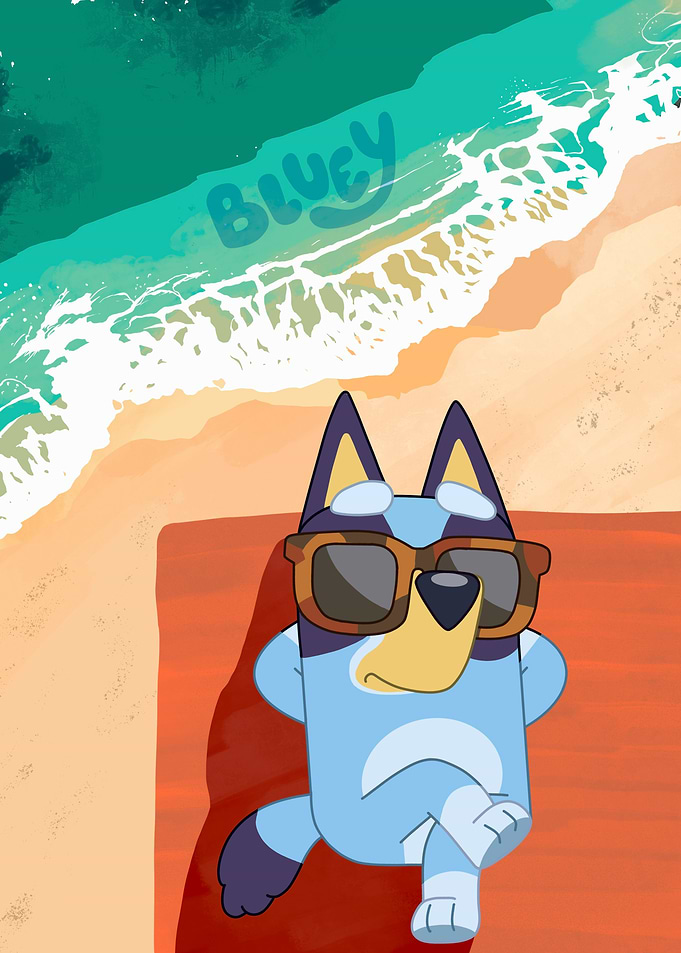 Bluey Relaxing on the Beach