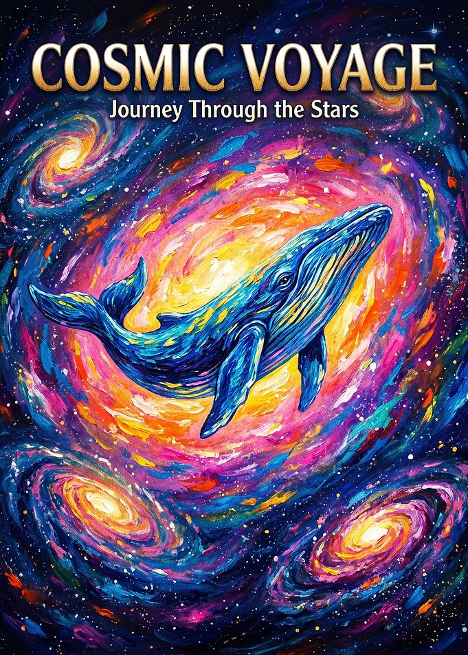 Cosmic Voyage Whale Space Art