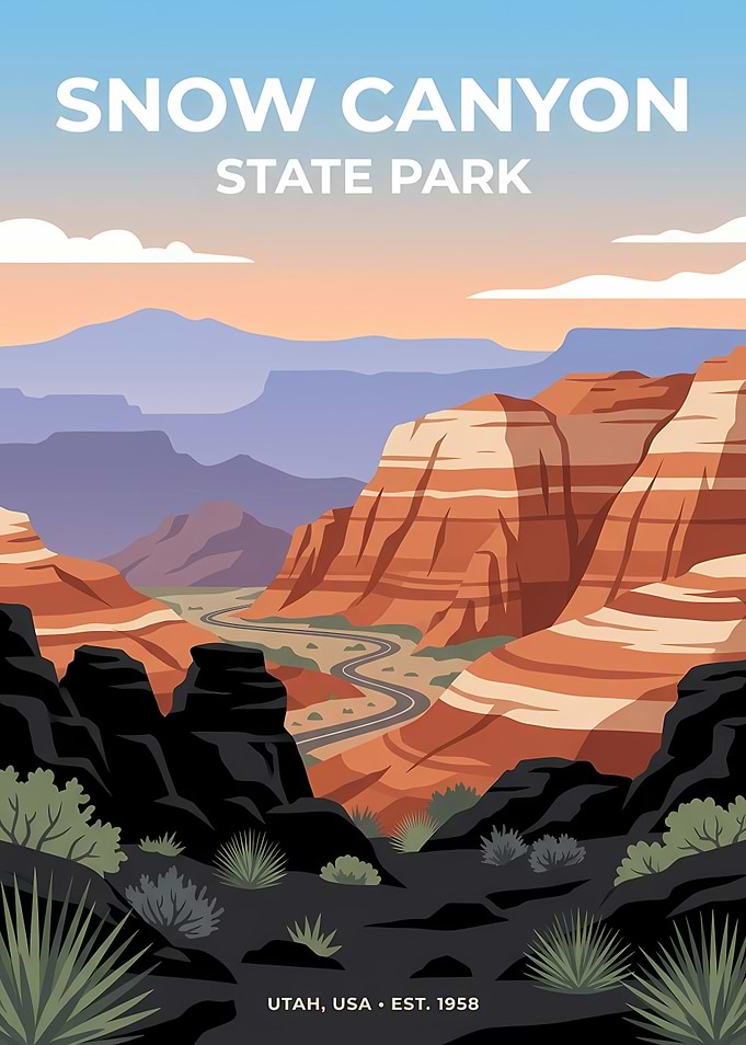 Snow Canyon State Park Travel Poster