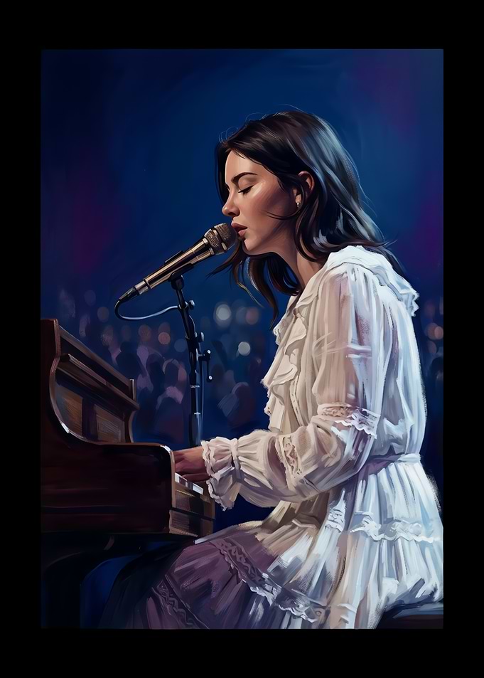 Woman Playing Piano and Singing