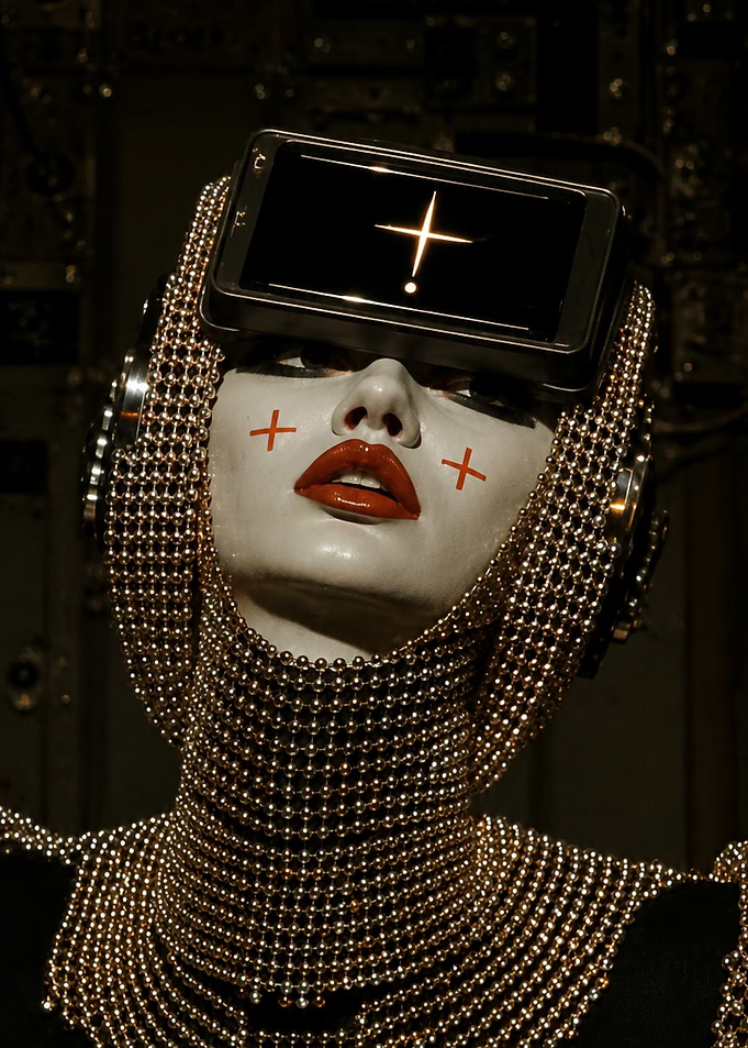 Futuristic Cyberpunk Mannequin Portrait