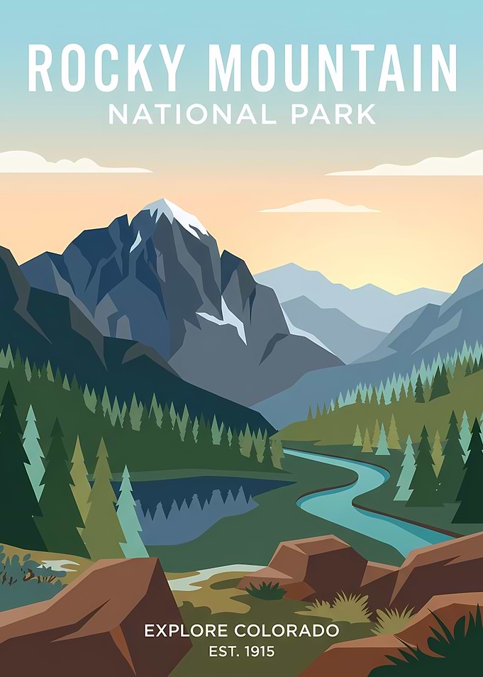 Rocky Mountain National Park Travel Poster