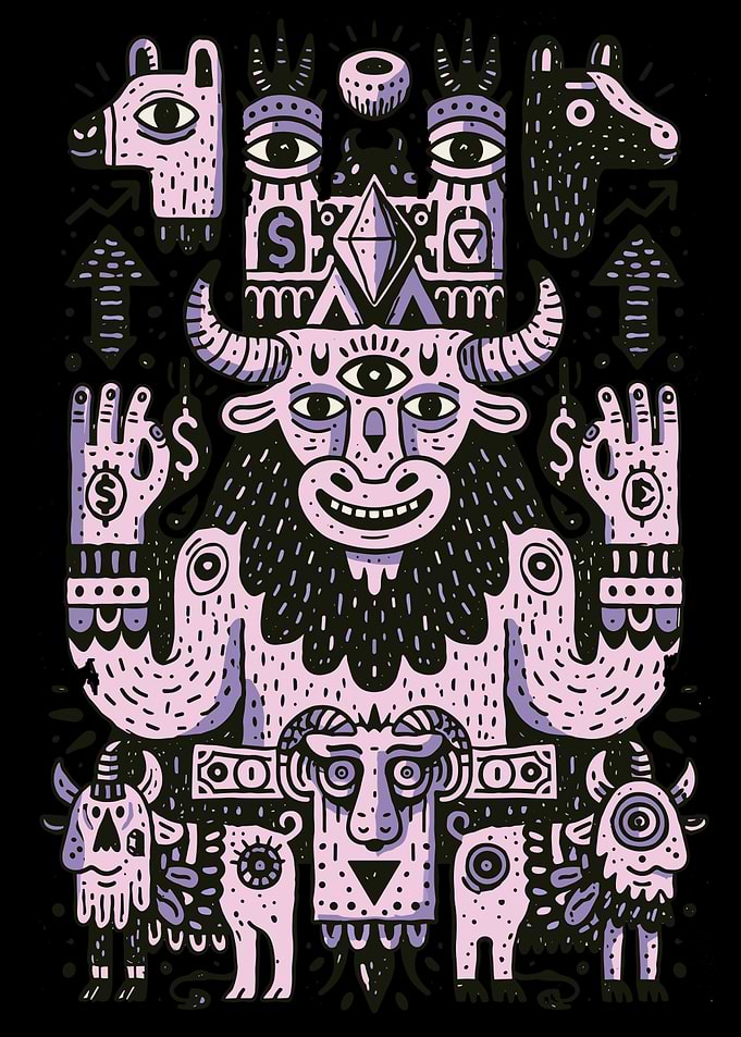 Occult Bull Demon Illustration