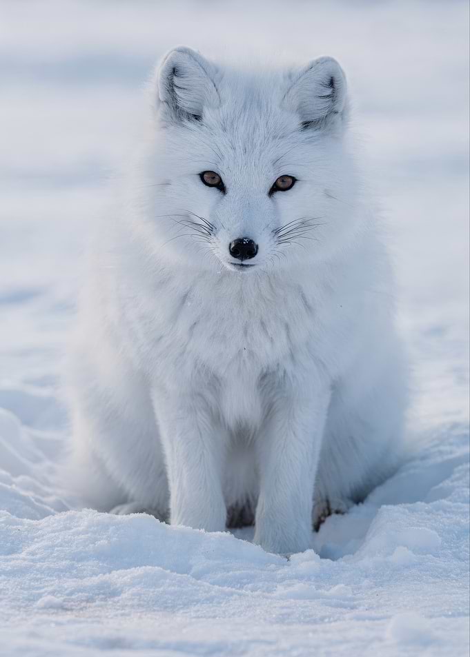 Arctic Fox in Snowy Landscape