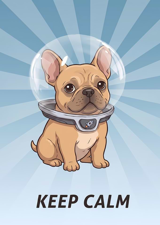 Cute French Bulldog Astronaut Poster