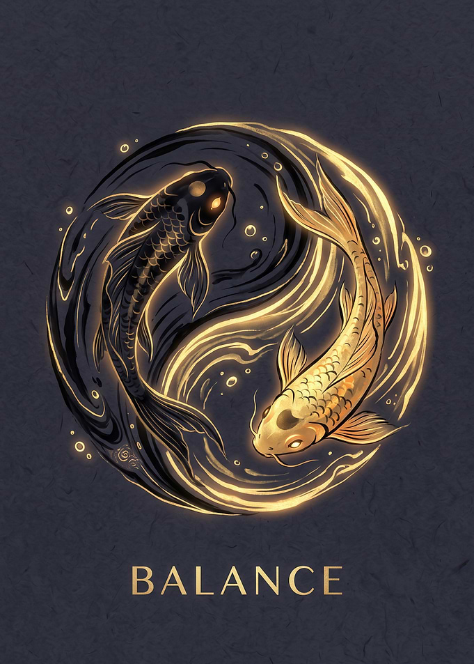 Yin Yang Koi Fish Balance