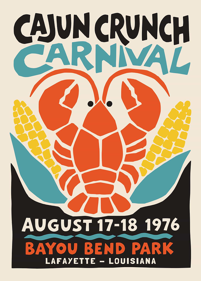 Cajun Crunch Carnival Vintage Poster