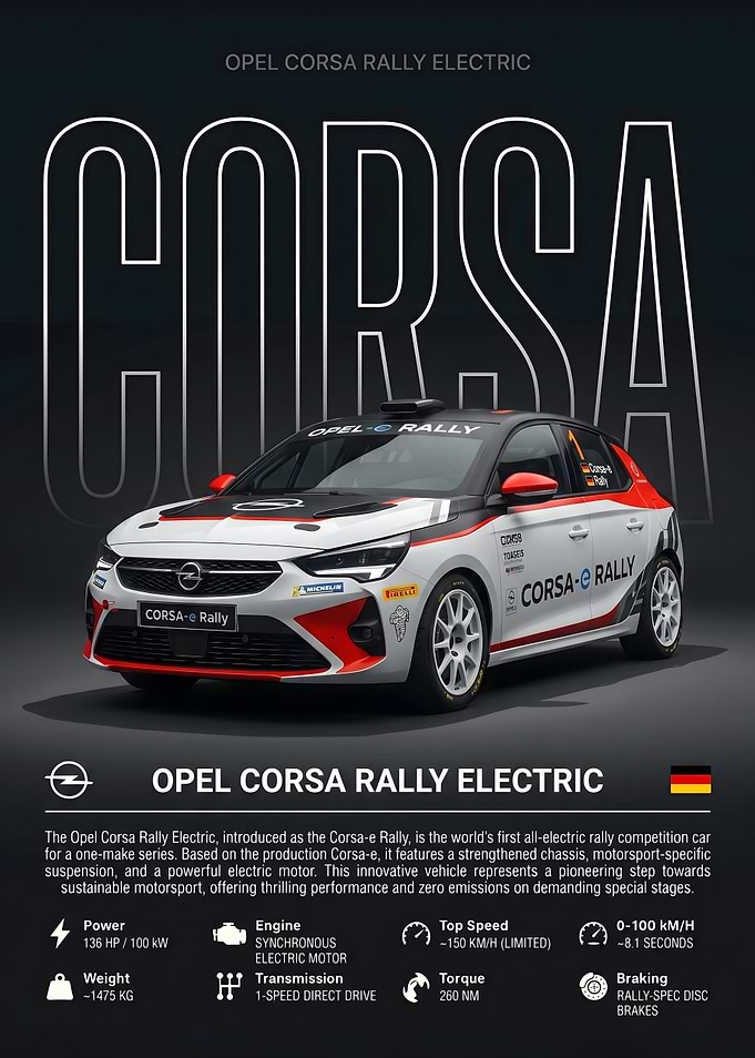 Opel Corsa Rally Electric Infographic