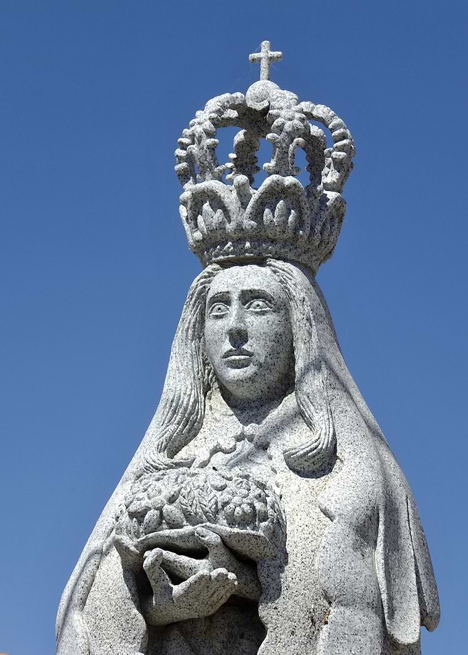 Stone Statue of Crowned Virgin Mary