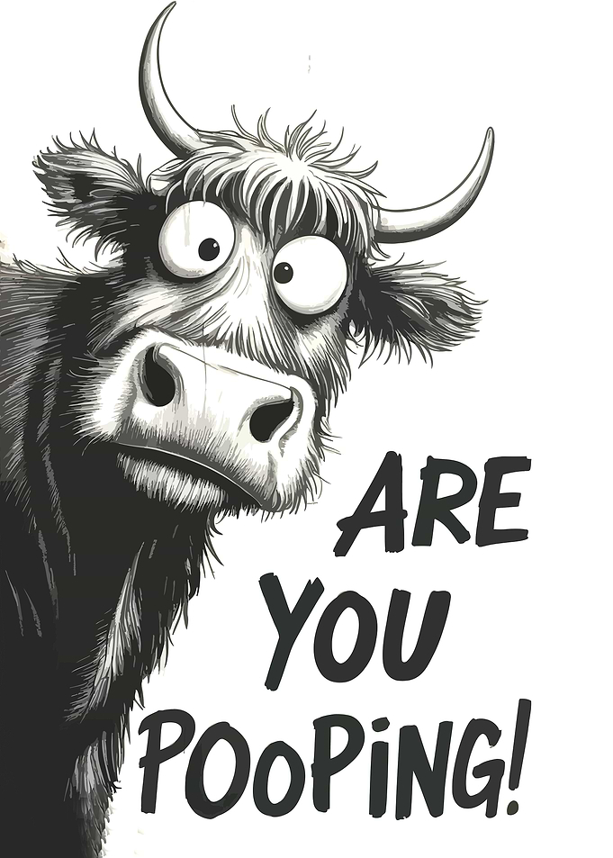Funny Cow Bathroom Sign
