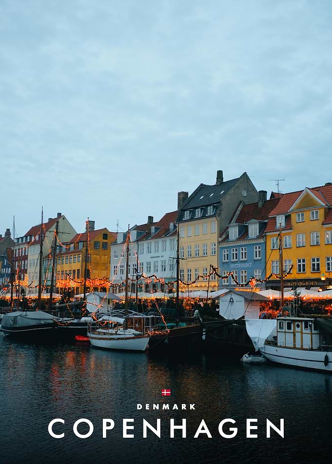Nyhavn Canal in Copenhagen at Twilight