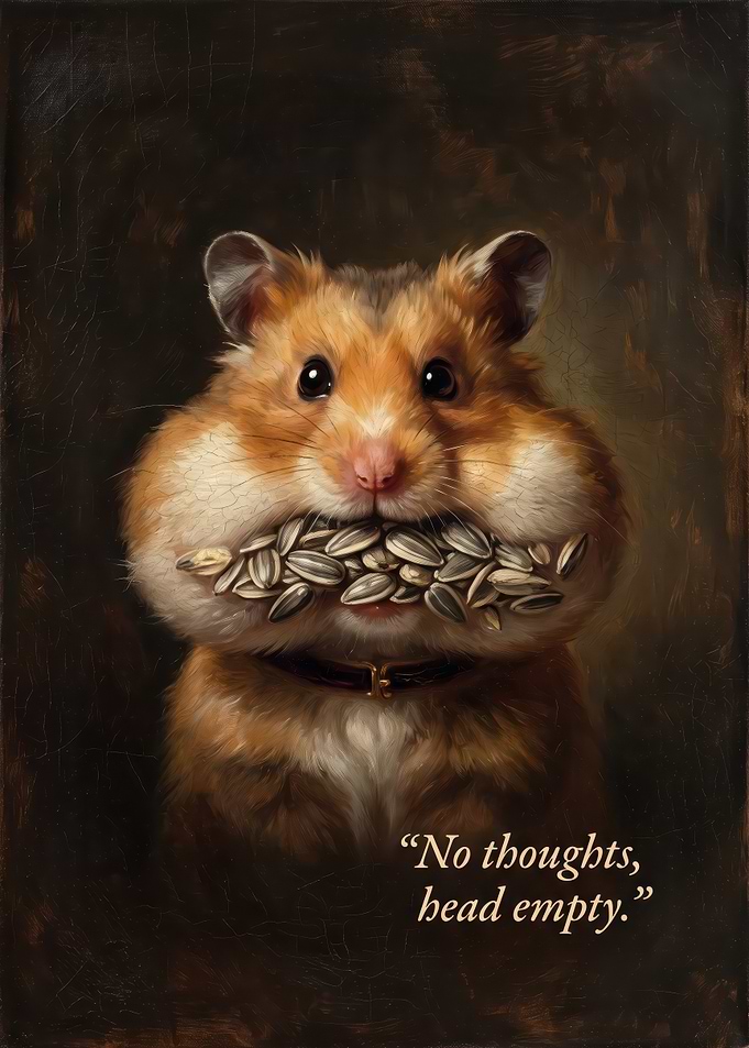 Hamster with Sunflower Seeds Portrait