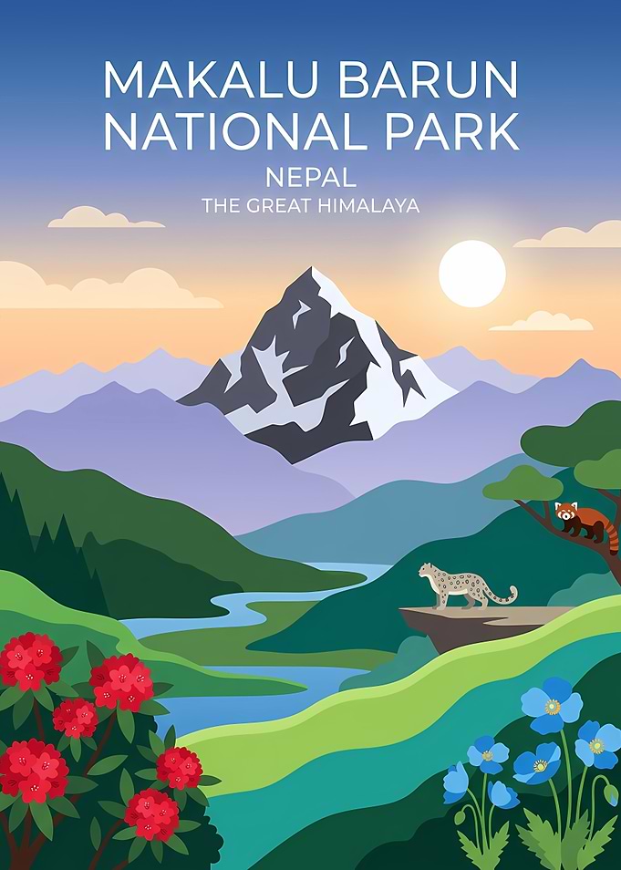 Makalu Barun National Park Travel Poster