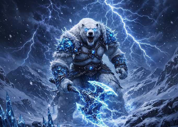 Thunderous Polar Bear Warrior