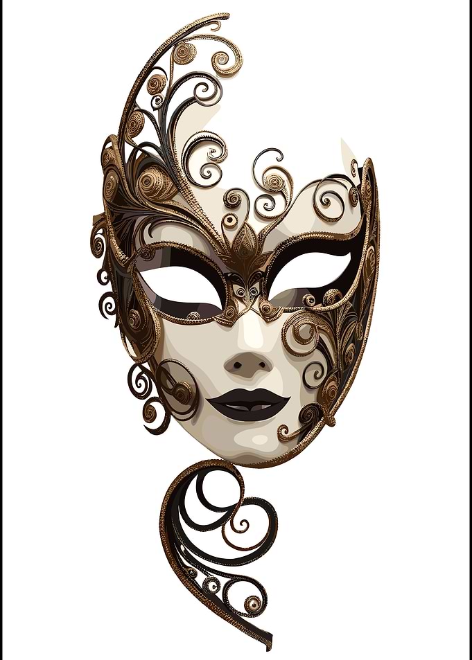 Elegant Venetian Masquerade Mask