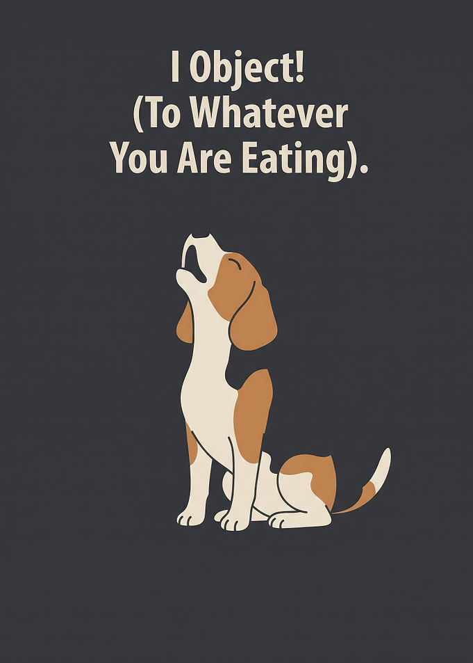 Funny Beagle Begging Dog Illustration