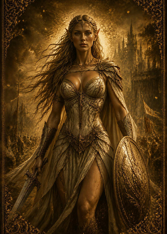 Golden Elven Warrior Queen