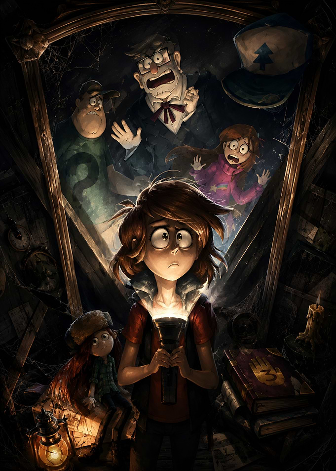 Gravity Falls Mystery Attic Scene
