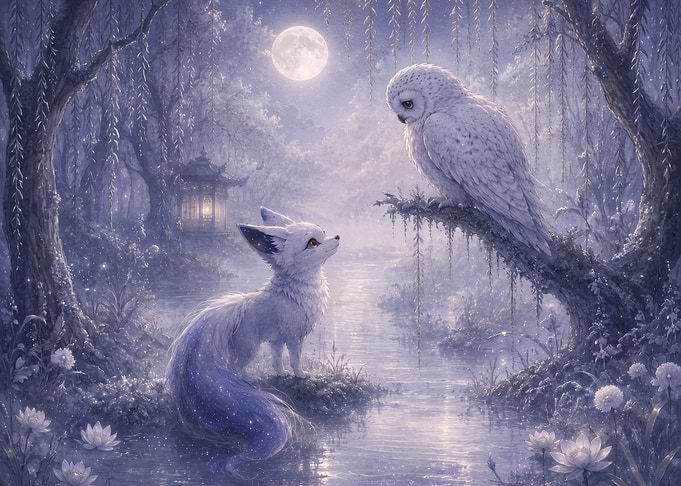 Enchanted Forest Fox and Owl