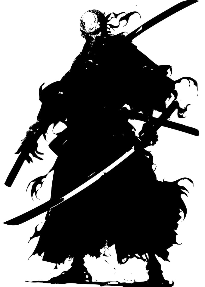 Silhouette of a Samurai Warrior