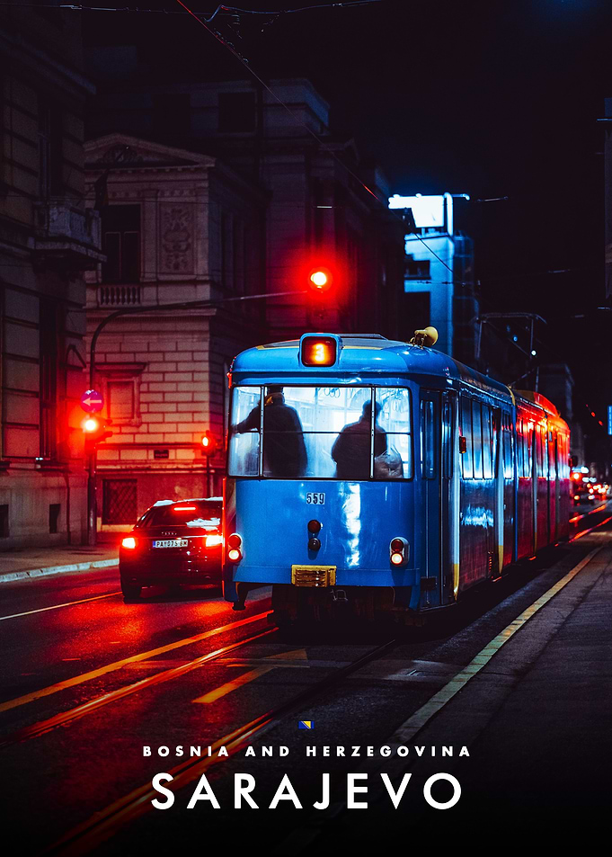 Night Tram in Sarajevo