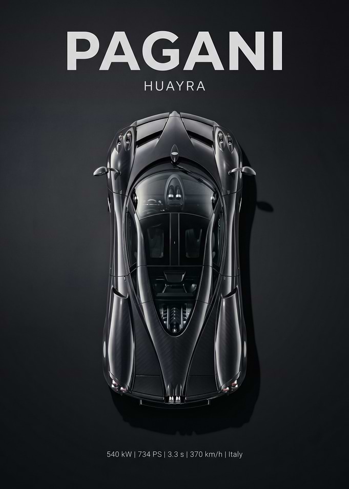 Pagani Huayra Top View Poster
