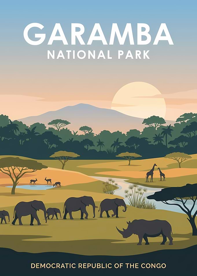 Garamba National Park Travel Poster
