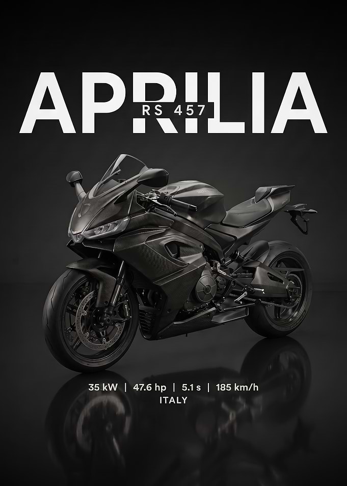sleek Aprilia RS 457 Sport Motorcycle poster