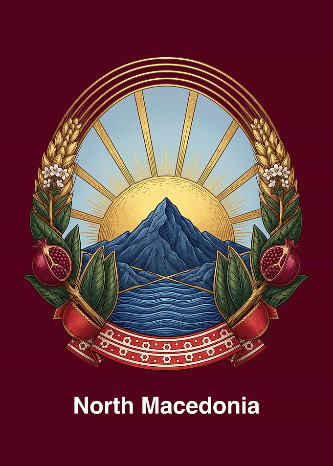 North Macedonia Emblem Illustration