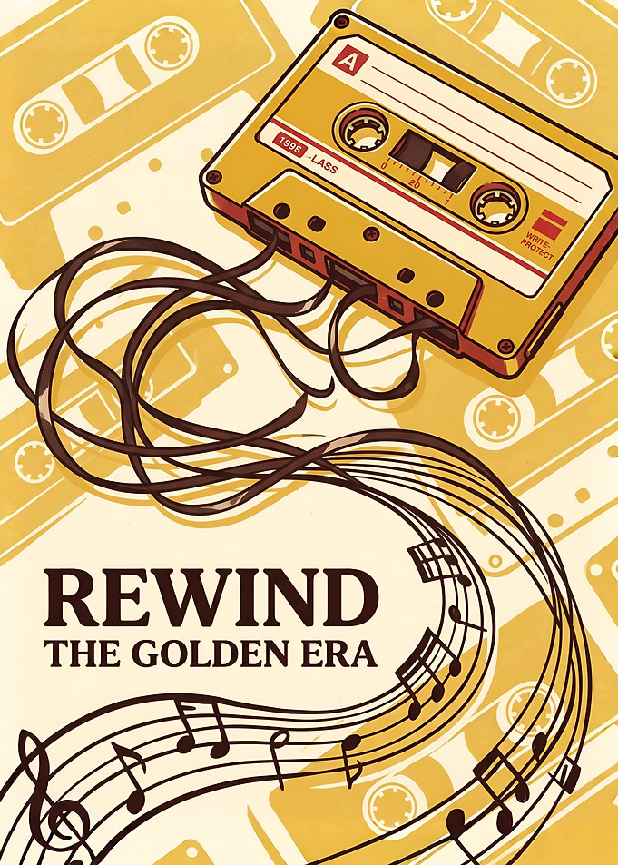 Golden Era Analog Music Tape Poster