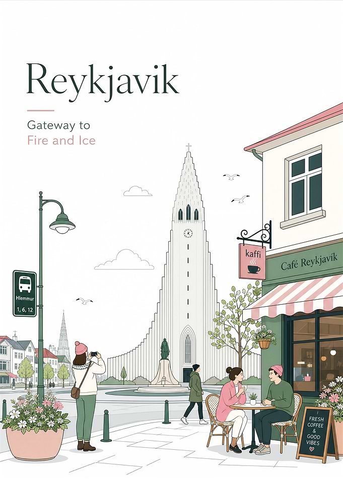 Reykjavik Travel Poster Illustration